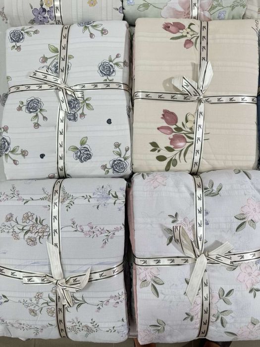 Комбіновані кольорові жаті комплекти постільної білизни "Жатка" Koloco