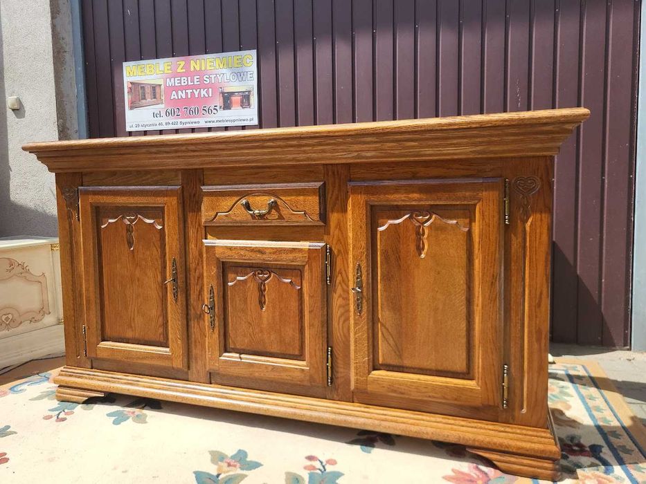Duża komoda dębowa komoda pod telewizor lity pełny dąb ! OKAZJA