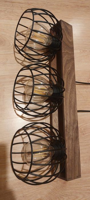 Milan Lampa wisząca loft drewno metal