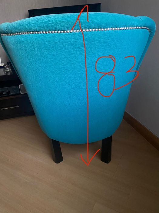 Cadeirão azul turquesa