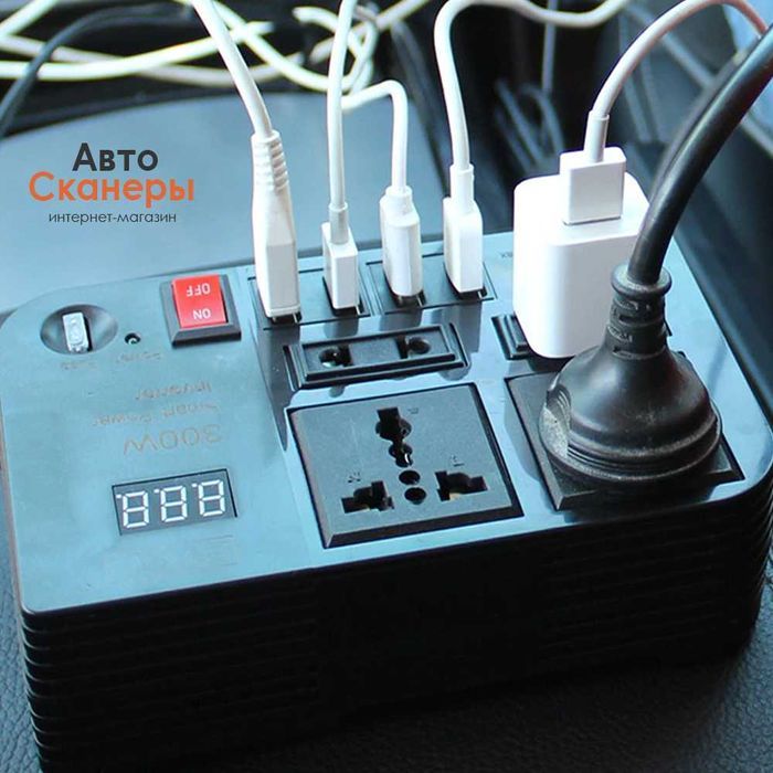 Автомобильный инвертор BYGD EU 12v-220v (Мощность 300W)
