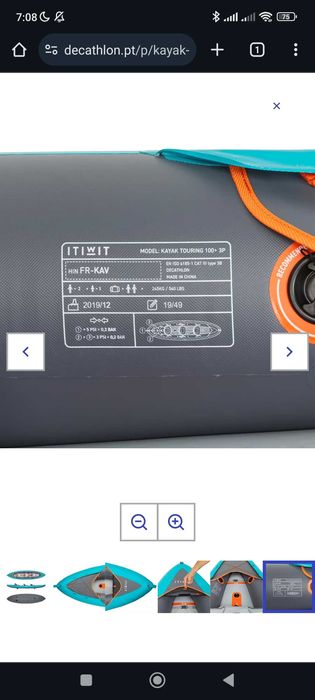 Kayak insuflável 3 lugares