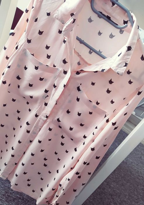 Koszula wiskoza jasny róż kotki Top Secret 34 36 S