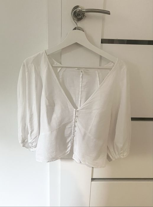 Bluzka H&M lniana biała