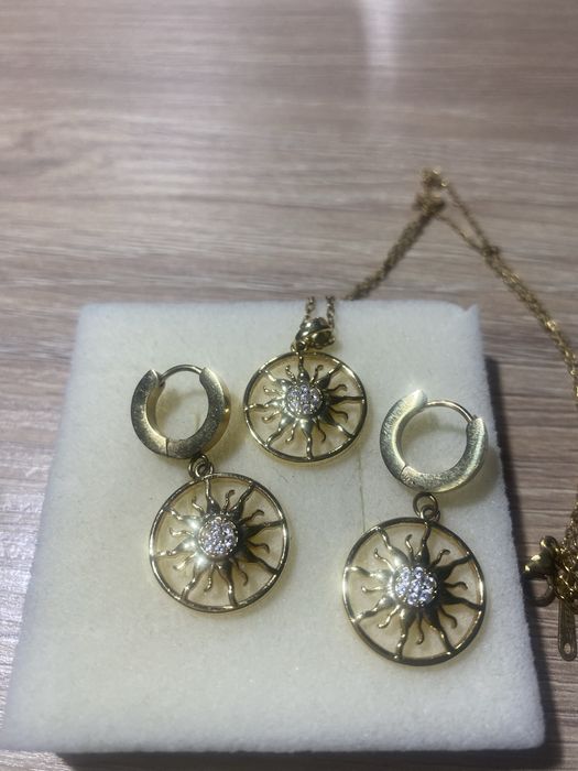 Naszyjnik i kolczyki stal chirurgiczna