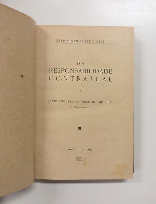 Da responsabilidade contratual, por Jaime Augusto Cardoso de Gouveia