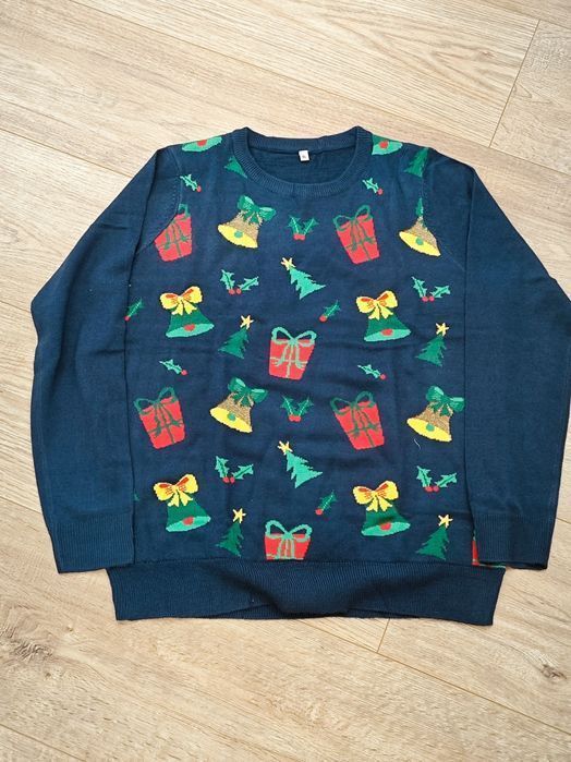 Sweter Świąteczny Damski Prezenty Granatowy Xl 48/50