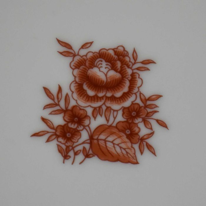 Par de pratos Vista Alegre, decoração Cozinha Velha, cor vermelha