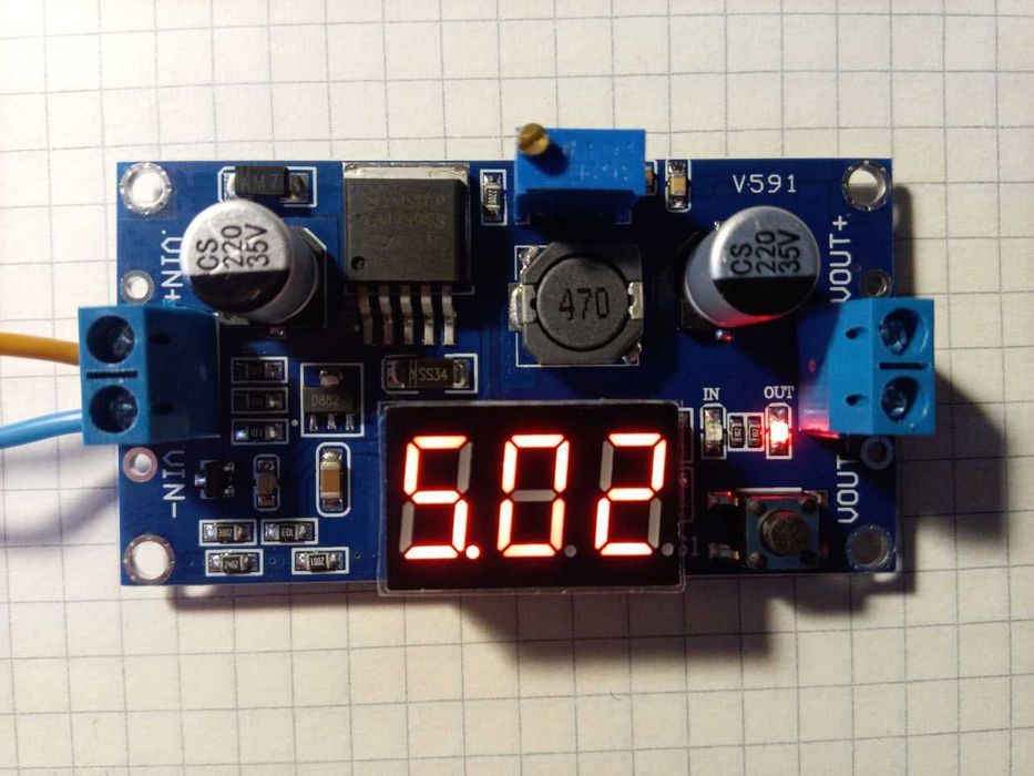 LM2596S понижающий DC-DC преобразователь с вольтметром
