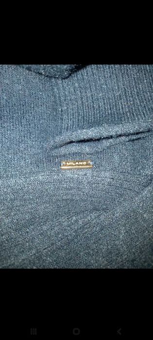 Camisola de malha quente e macia, azul marinho - S - Milano