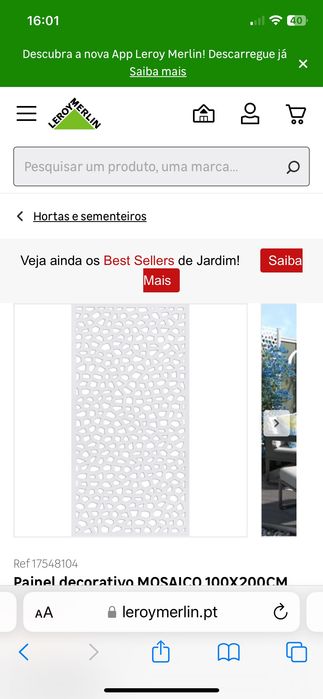 Painel decorativo MOSAICO 100X200CM BRANCO