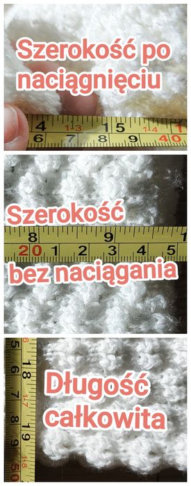 Długi biały Komin z zielonym brokatem