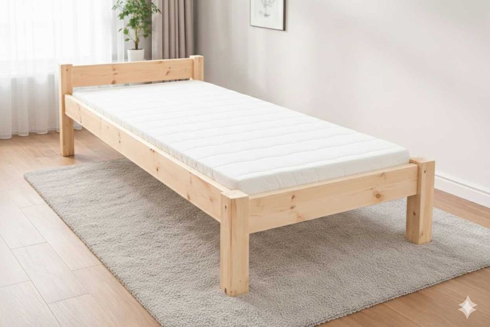 Nowe łóżko drewniane sosnowe 90x200 ze stelażem