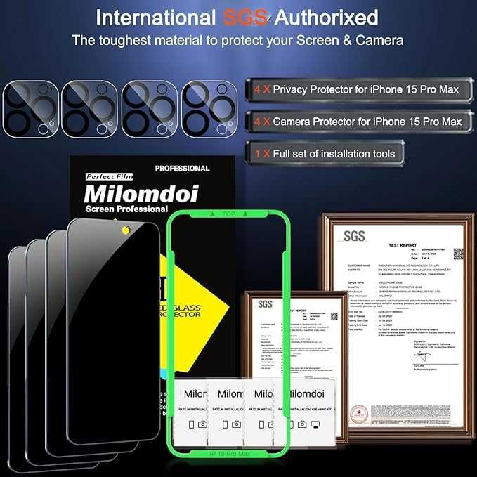 Захисне скло Milomboi для Apple Iphone 15 Pro Max