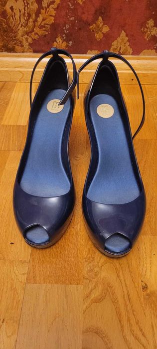 Buty Melissa patchouli na koturnie, granatowe, 39, 38