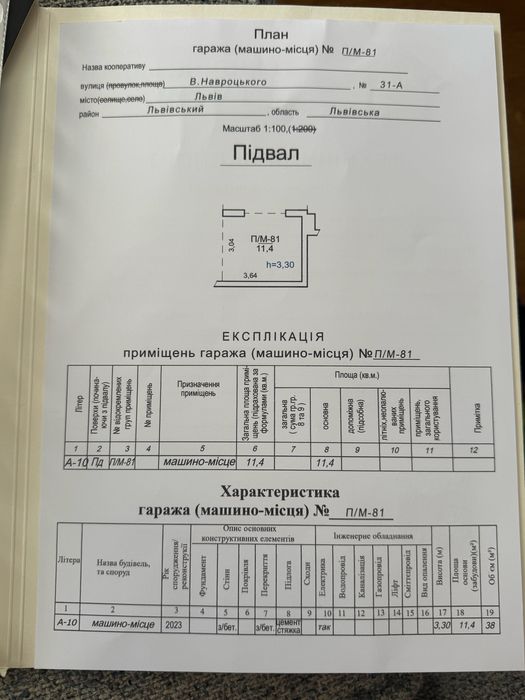 Оренда Підземний паркінг/ паркомісце
