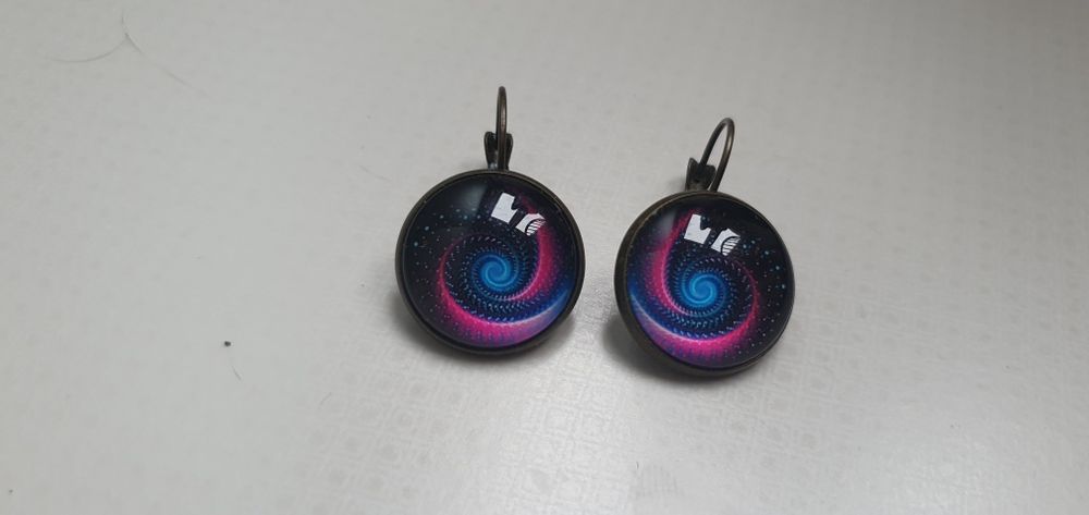 Kolczyki fuksja chabrowy stylowe