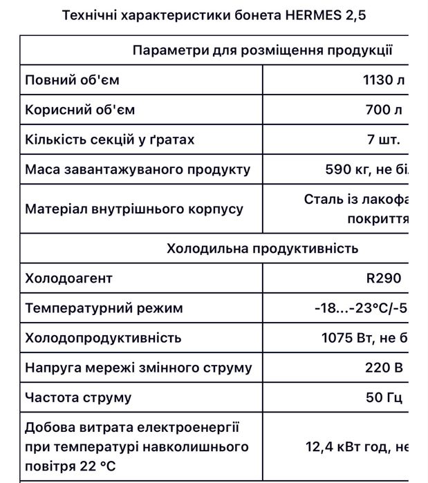 Морозильна вітрина HERMES 1130 літрів (3 шт кожна) Б/у