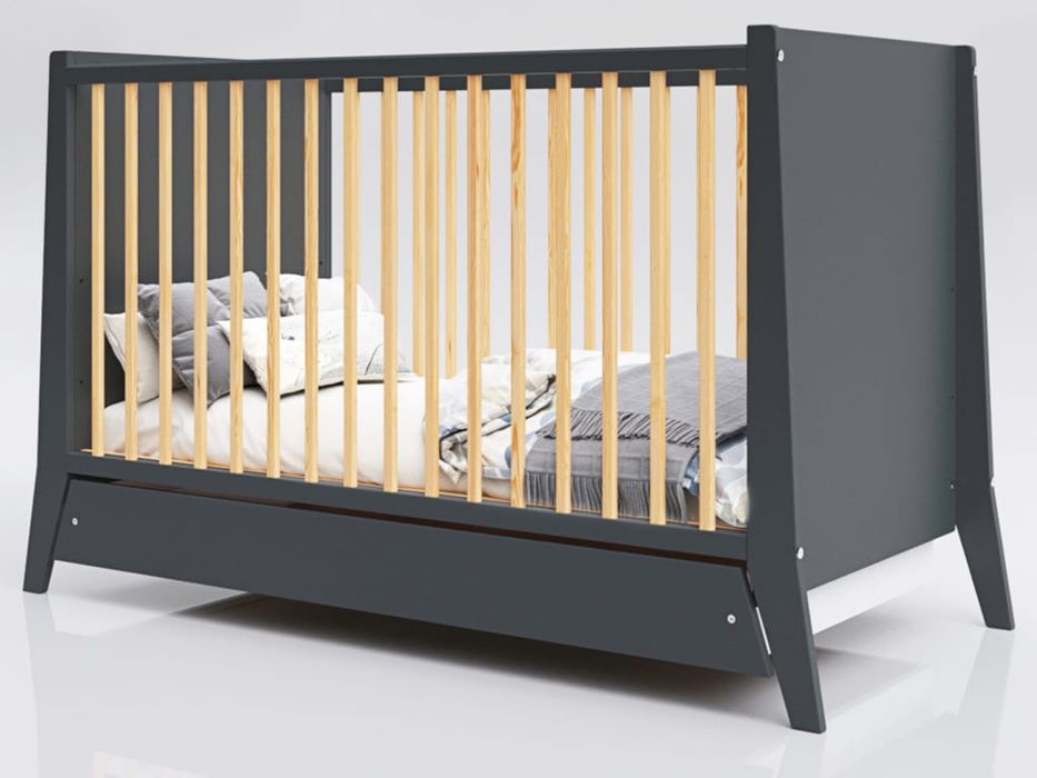 łóżeczko cosmo antracyt-sosna 120/60