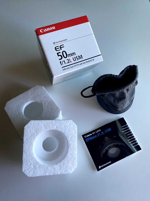 Canon EF 50mm f/1.2 L USM - Bolsa Original LP1214 + Caixa + Manual