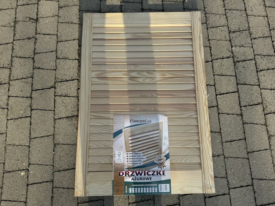 Drzwiczki ażurowe sosnowe drewniane floorpol kolor naturalny NOWE
