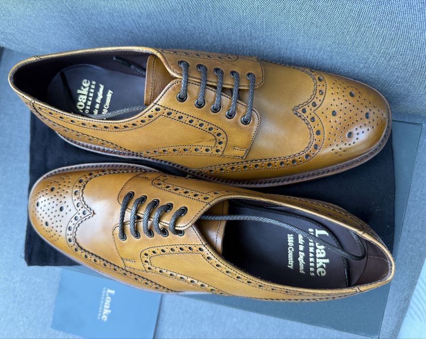Nowe Loake Chester Tan Brogsy 10 F (F-regular) skòra