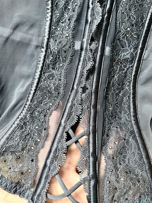 Victoria’s Secret gorset szary koronkowy 36B luksusowy nowy