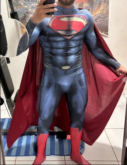 Fato Man of Steel Super Homem Cosplay