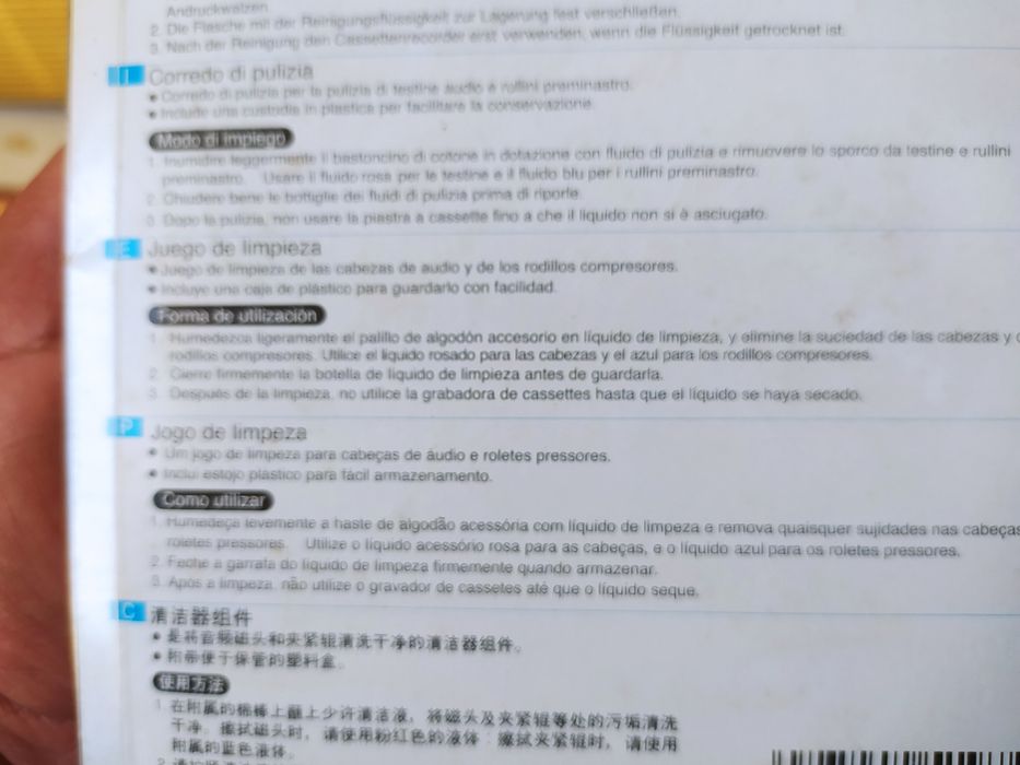 New Old Stock Sony Kit limpeza cabeças audio leitor de cassetes
