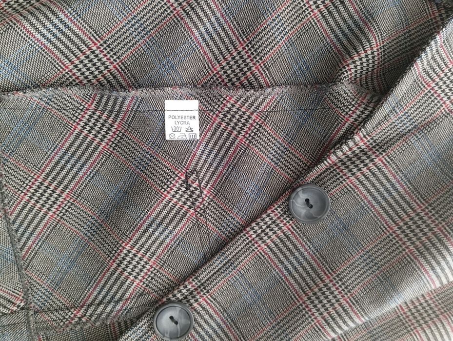 Garnitur w kratę damski komplet r.S