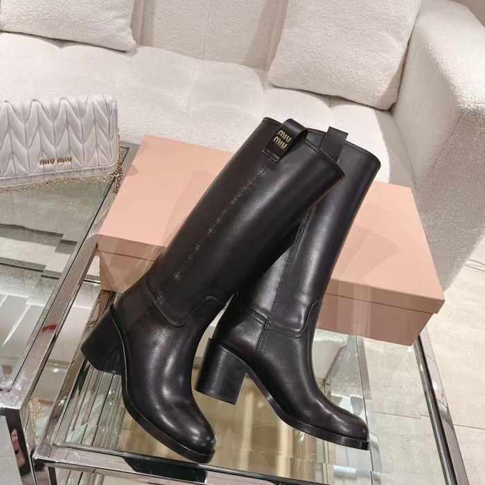 Kozaki Miu Miu black leather