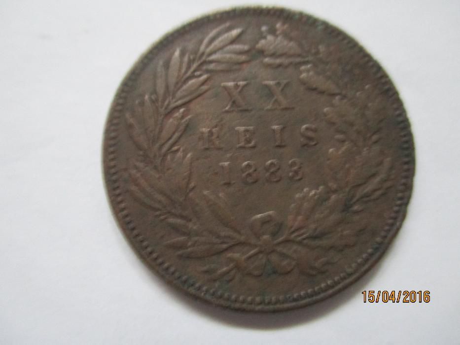 moedas 20 reis carlos 1 e d luiz 1