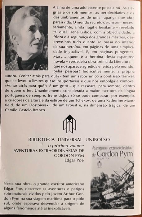 Livro - Voltar Atrás Para Quê? - Irene Lisboa