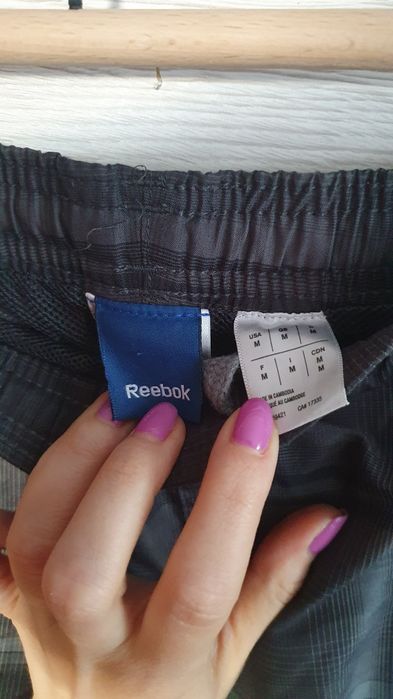 Spodenki reebok r.M szare w kratkę męskie