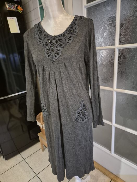 Sukienka boho szara M