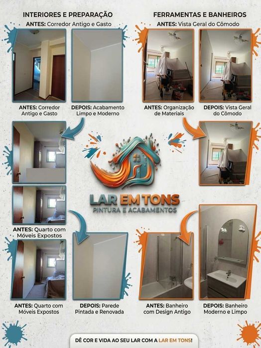 Pintura interior/exterior e acabamentos , outros serviços (Preço desde 7€)