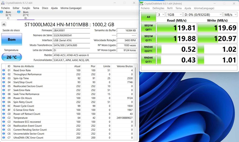 Discos HDD 1TB 2.5 polegadas