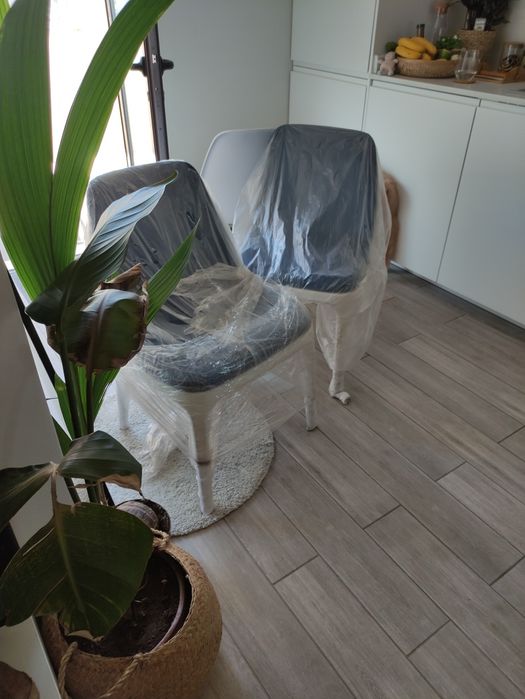 Cadeiras em madeira lacada