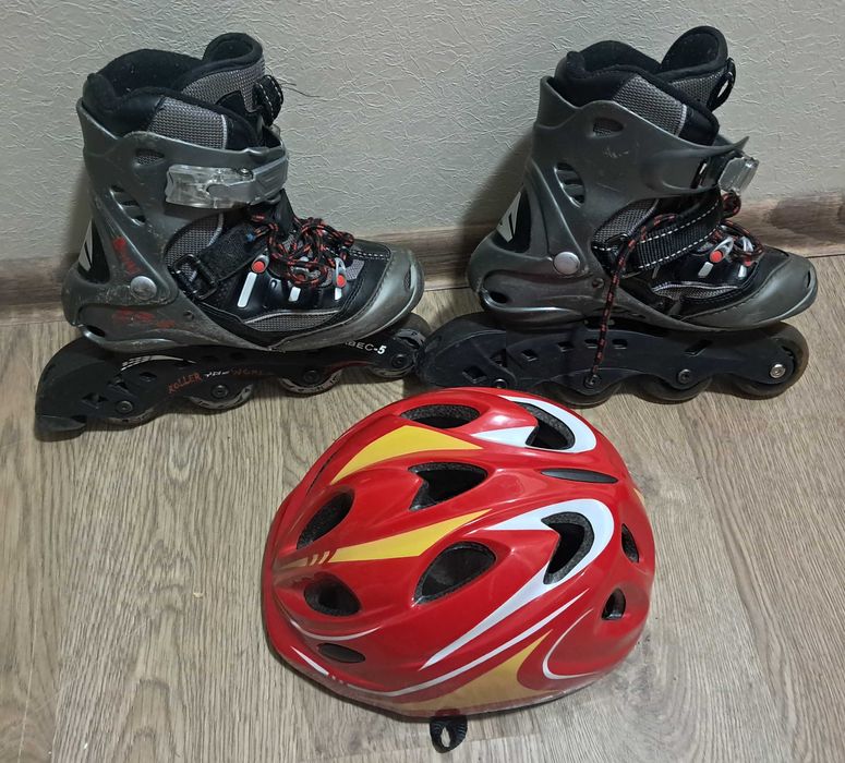 Ролики, шлем б/у