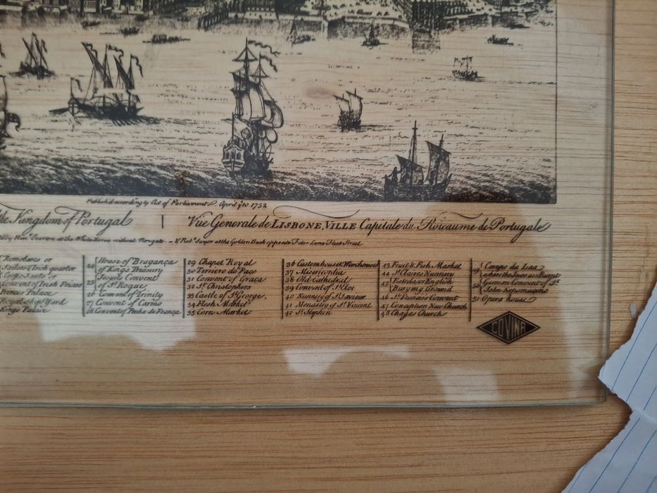 Covina placa antiga vidro lisboa