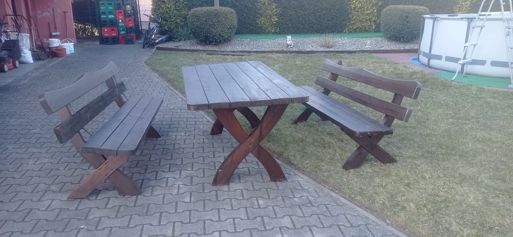 Komplet drewniany do ogrodu