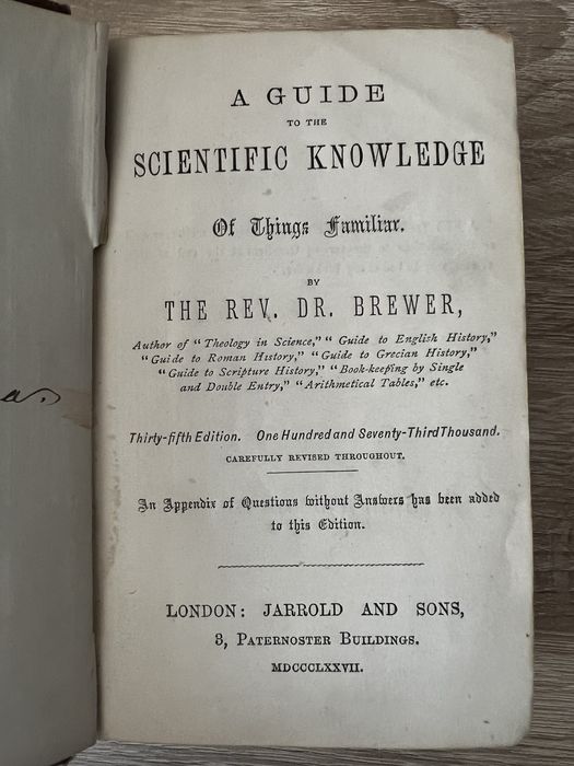 A Guide to the Scientific Knowledge of Things Familiar 1877