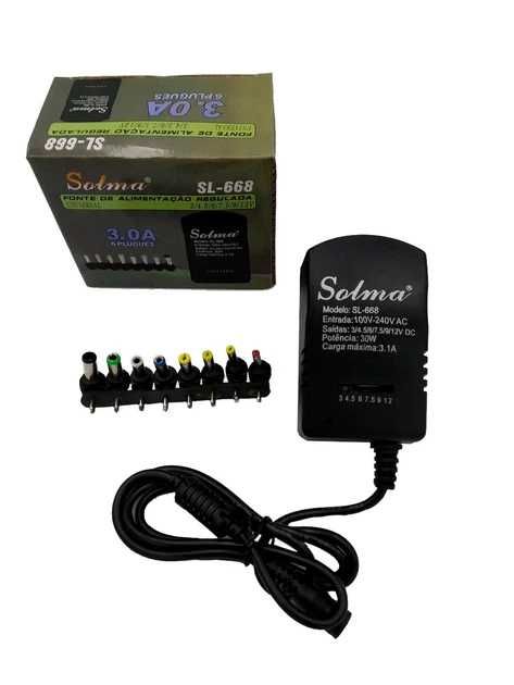 Зарядний пристрій для ноутбука Solma 668 220В 3V 4.5V 6V 7.5V 9V 12V адаптер 3А