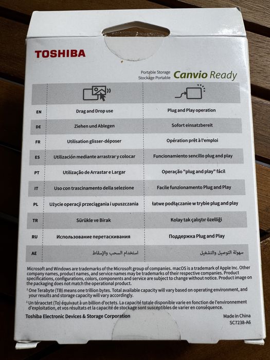 Disco externo Toshiba 2TB 2,5” com garantia