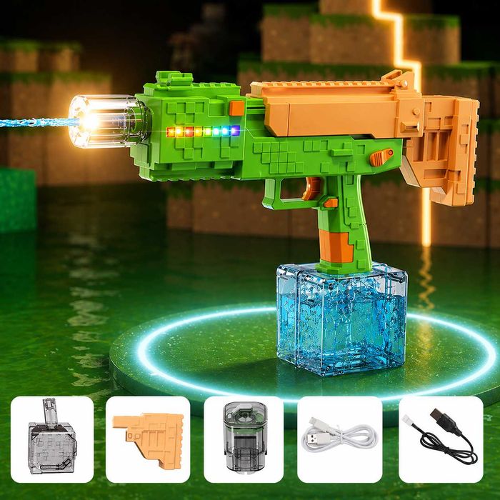 Водяний бластер в стилі Minecraft з баком для води