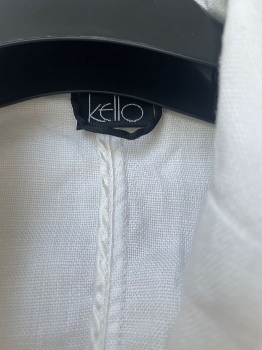 Żakiet czysty len 100% biały marki Kello  elegancki