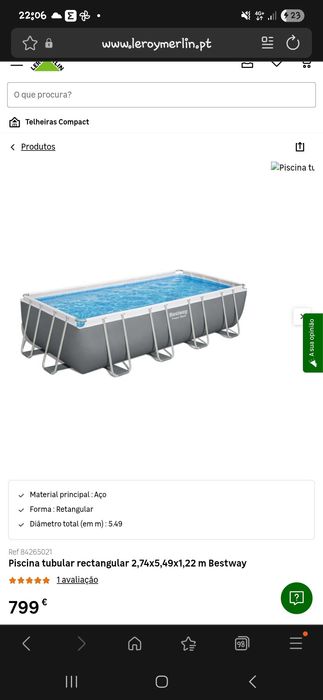 Piscina bestway 2,74x5,49x1,22