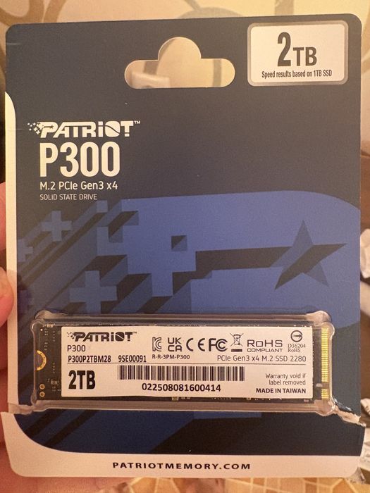 SSD Patriot P300 2Tb на гарантії до 2031