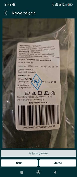 Ocieplacz pod kombinezon wzór 635/MON