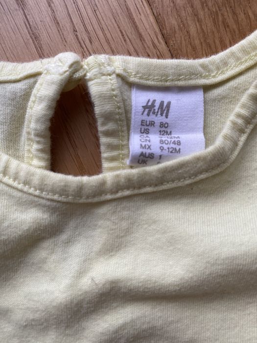 Komplet 3 częściowy H&M Safari | Żółty zestaw | Rozmiar 80 | Lato